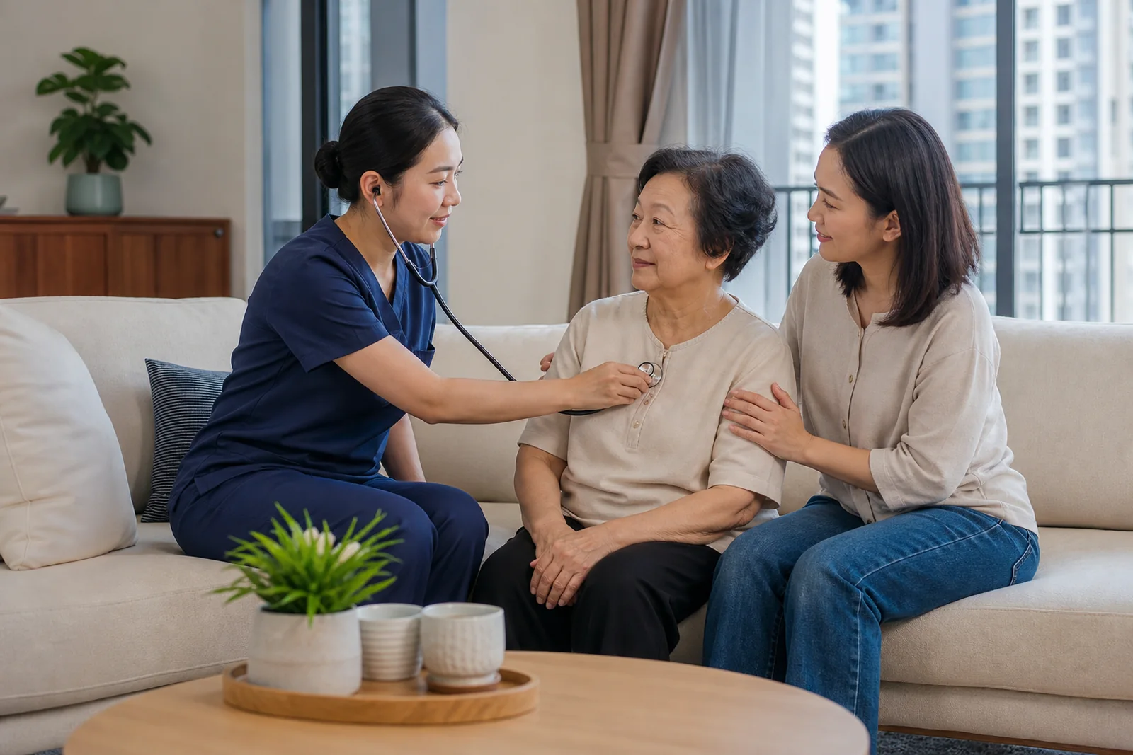 home nursing visit in a Kuala Lumpur high-rise residence