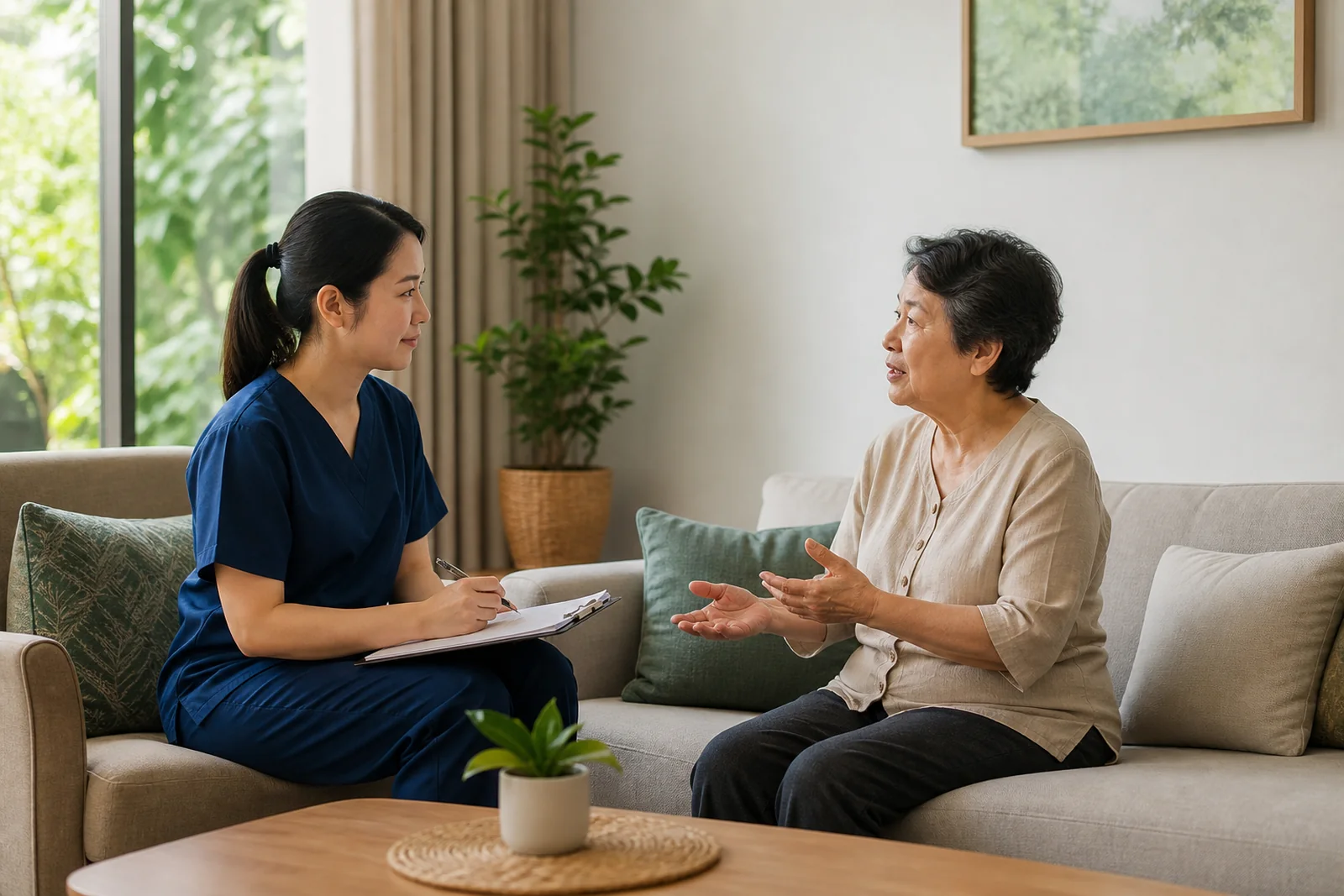home nursing visit in a contemporary Sabah residence