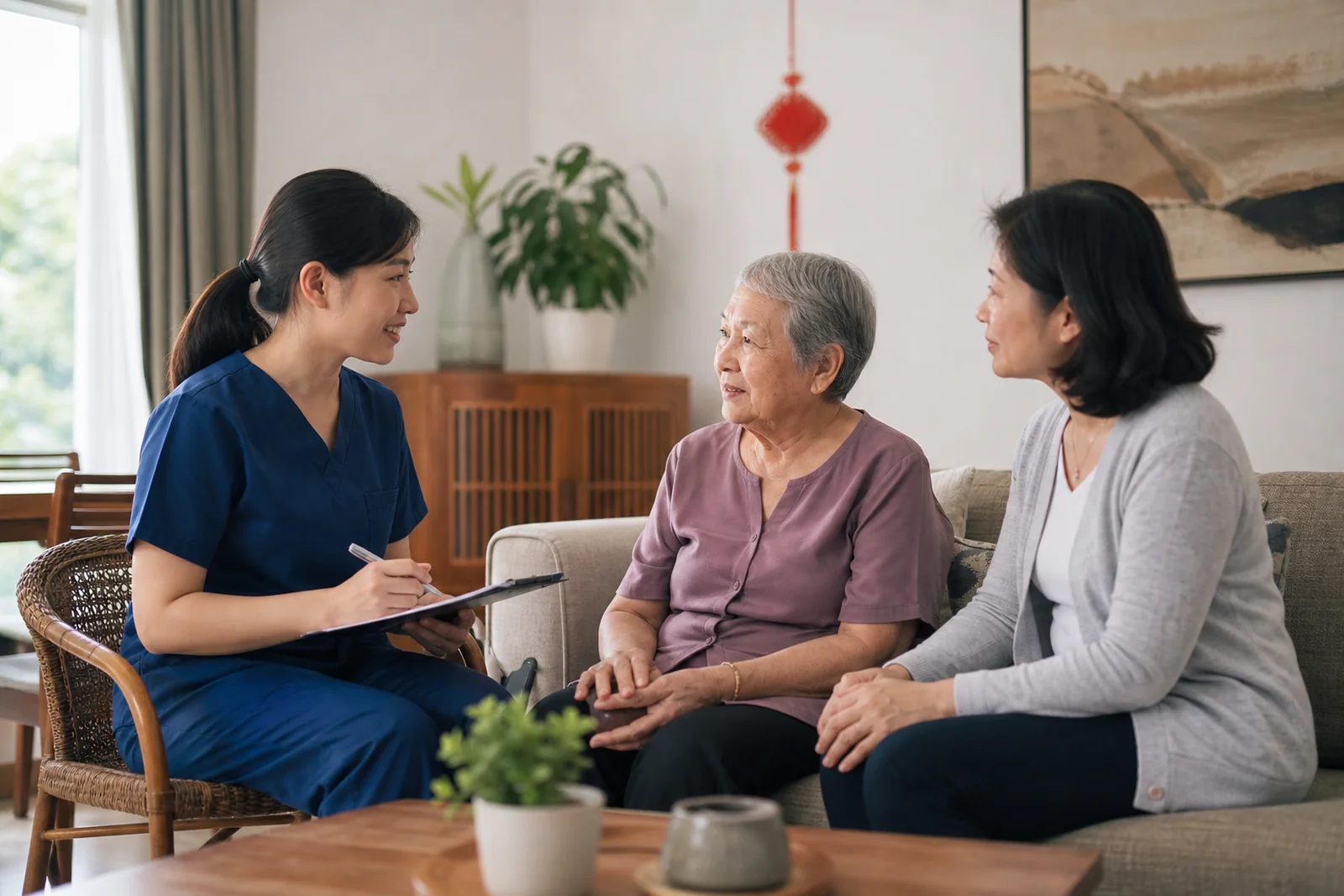 home nursing visit in a contemporary Sarawak residence
